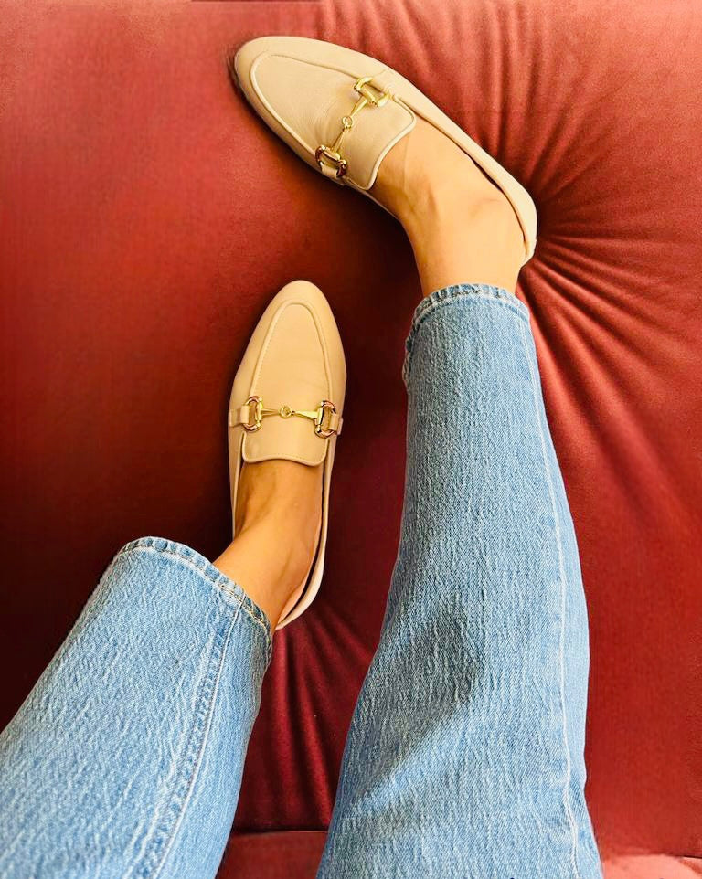 MOCASSINO BEIGE PELLE